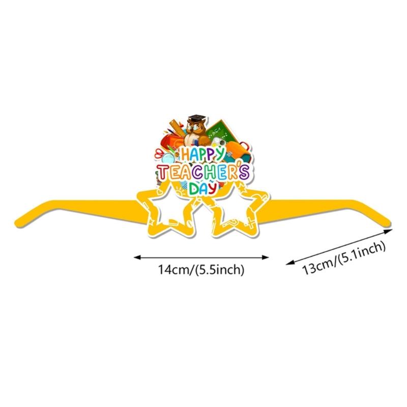 Set of 12 Teacher Appreciation Paper Eyeglasses Fun Teacher Eyewear for Fun and Festival Photo Booth Decorations