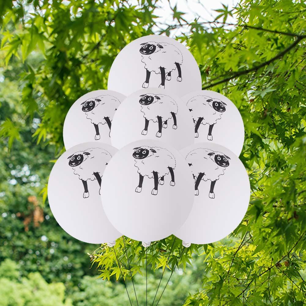 10pcs 12inch White Sheep Latex Balloons Inflatable Animal Balloons  Birthday Party Decorations