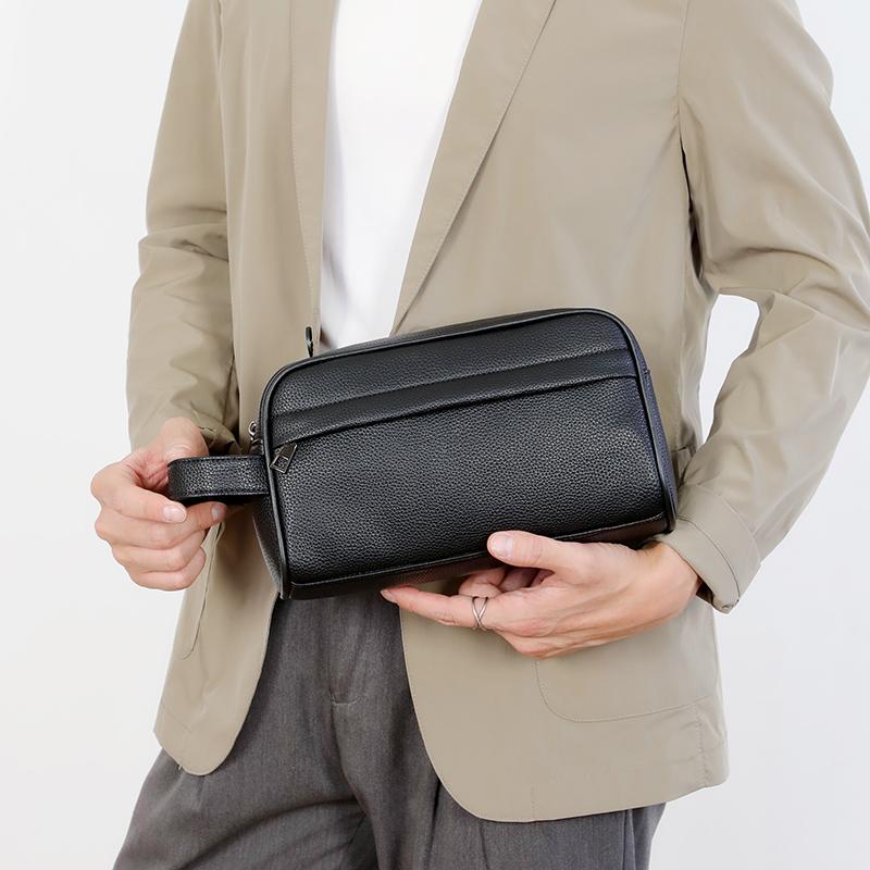 Men's Clutch Bag Handbag PU Leather Clutch Bags Money Bag Purse For Men Wasit Strap Man Pouch Card Holder Wallets