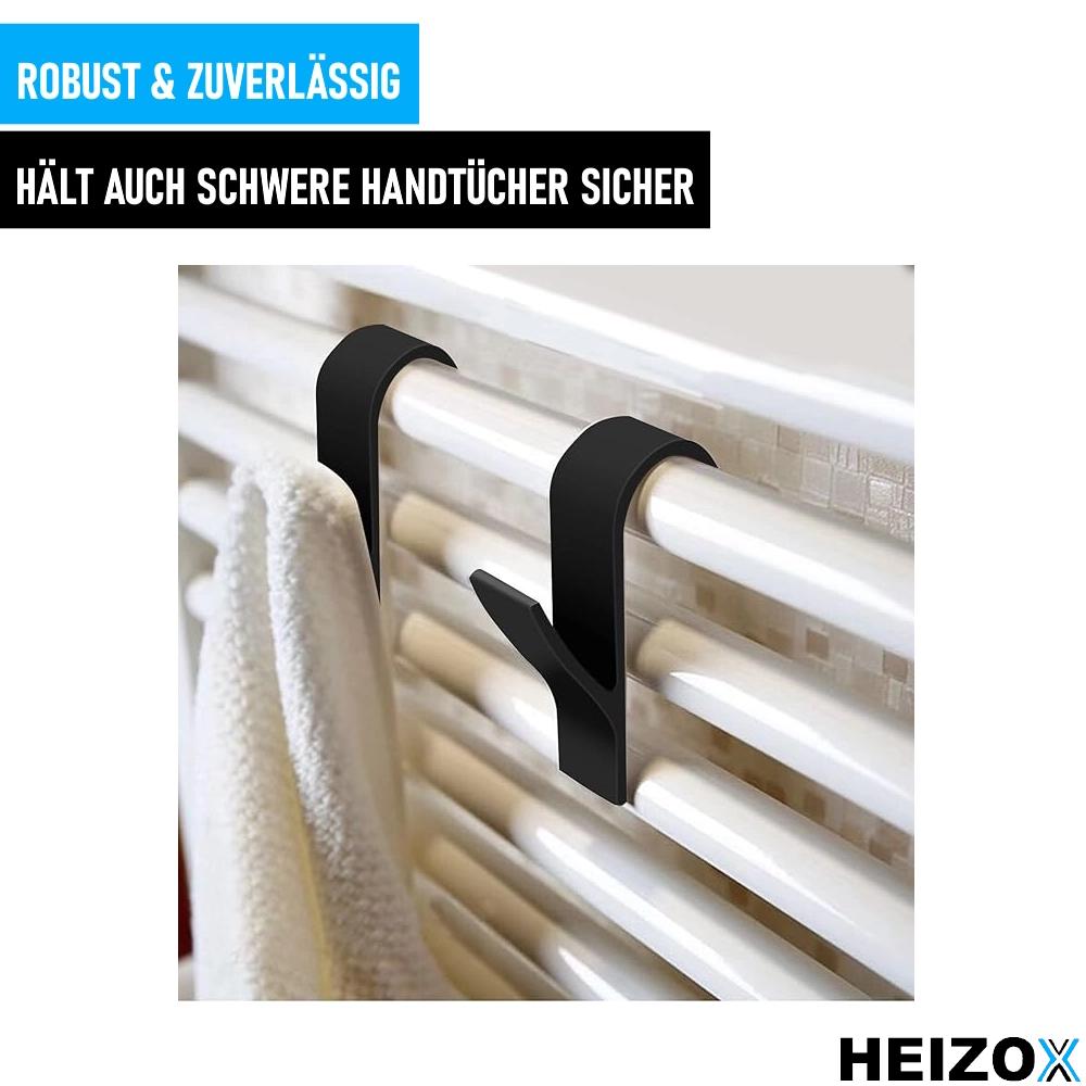 HEIZOX Handtuchhaken 2 Stk Rundheizkörper Handtuchhalter Heizung Haken