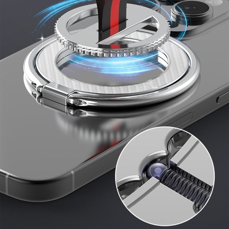 Dazzling Design Magnetic Phone Holder with Full Rotation Capability Foldable Metal Construction for Desks