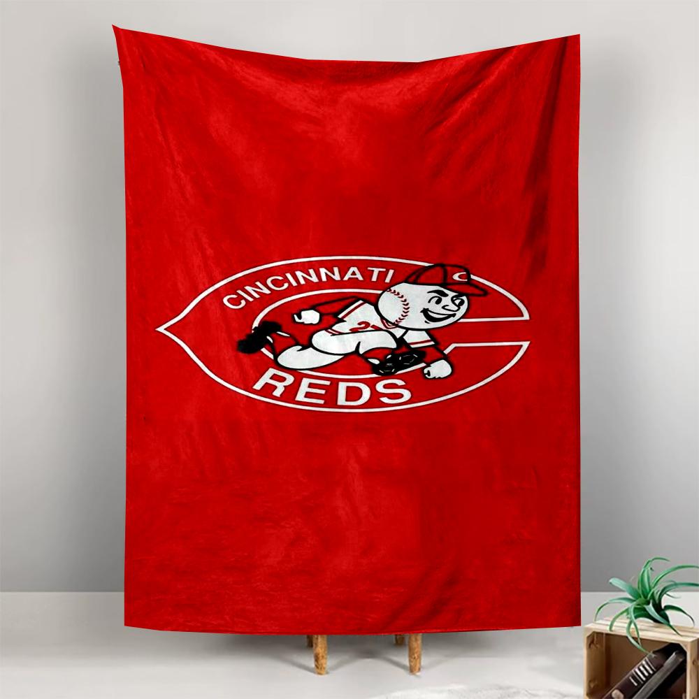 Cincinnati Reds Logo with Mascot Design Patterned tapestry for bedroom and living room home decor