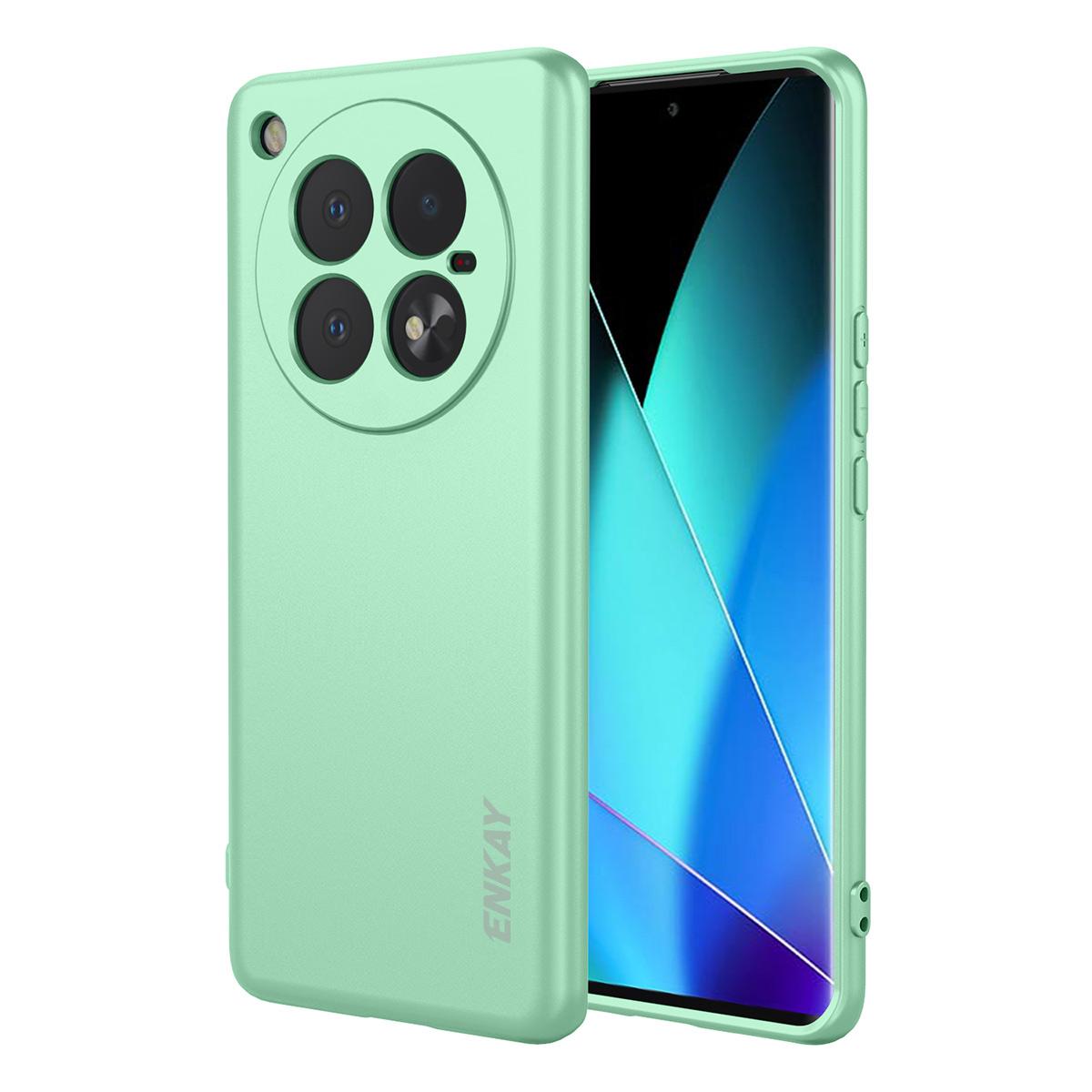 

For Infinix Zero 40 4G Silicone Case Straight Edge Cell Phone Back Cover Light Green