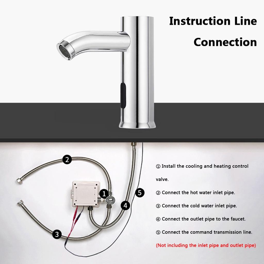 Aço inoxidável banheiro automático sensor infravermelho pia touchless torneira da bacia de água único deck frio montado
