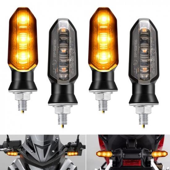 4PCS Motorcycle Led Turn Signal Indicator Blinker Amber Lights Durable Universal