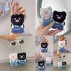 Plush Cat Keychain With Denim Overalls For Anime Collectors And Gift Lovers