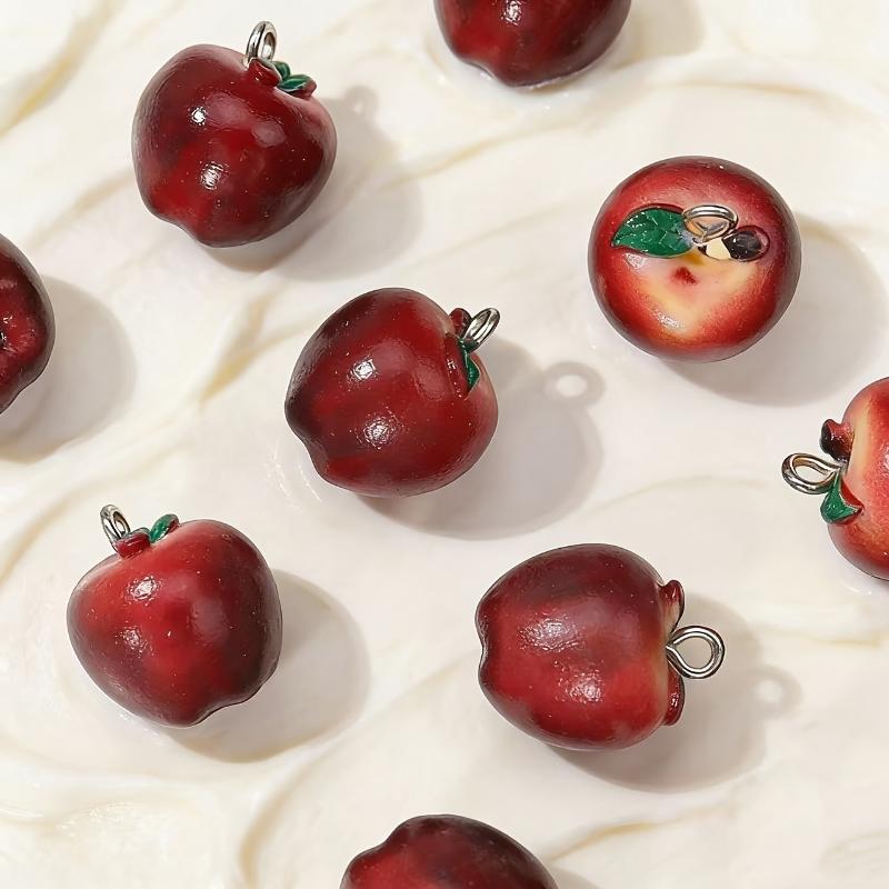 Resin Mini Fake Fruit Pendants 5Pcs Realistic Simulation Ornaments for DIY Greeting Card Decor Craft Making Supplies