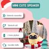1.77 Inch Portable Mini Bluetooth Speaker Wireless with Lanyard, Cute Dog Style Bluetooth 5.0 for Phone PC Android Home Indoor Outdoor