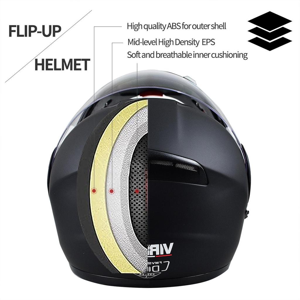 Winter Warm Motorcycle Helmet with Flip-up Double Visor for Electric Scooters and Off-road Riding