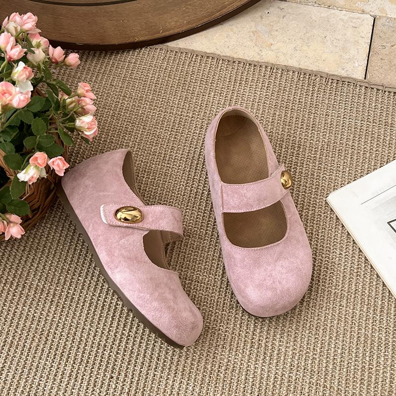 Fashion Heightened Inner Round Toe Women Summer Outside Solid Color Loafer Single Shoes
