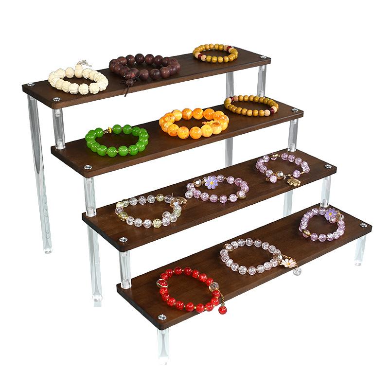 Acrylic Wooden Display Riser Stand for Funko POP Figures,Earring Ring Holder Cupcake Stand,Perfume Stand Organizer Display
