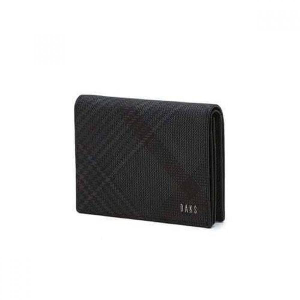 Daks Business Card Wallet With Banknote Holder Edinburgh Pvc Check Black Dbho6fe