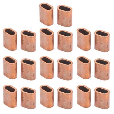 20 Pezzi Manicotto per Fune Metallica M3 Rame Ovale Anello Crimpaggio Morsetto per Fune Fissaggio Kit Assortimento