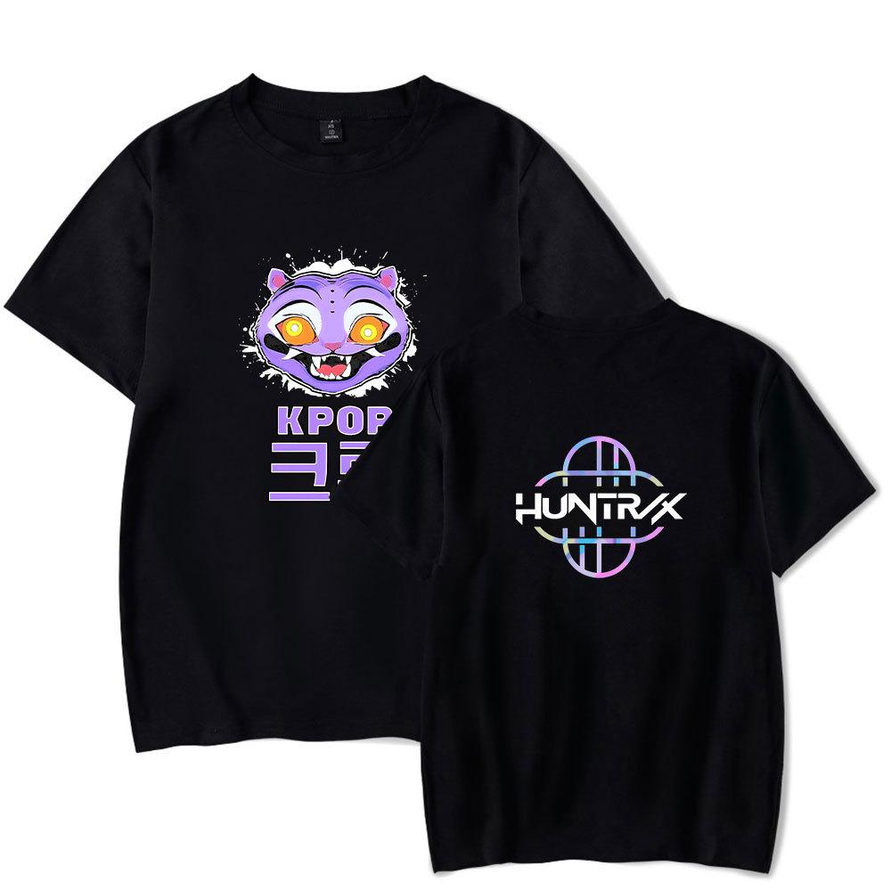 Anime KPop Demon Hunters Huntrix Tshirt Men Women Fashion Cotton T Shirt Summer Unisex Crewneck Short Sleeve  Streetwear Tees