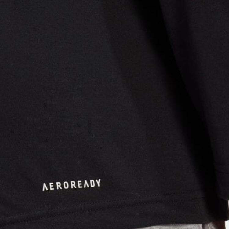 Adidas Solid Logo Crew Neck Long Sleeve T-Shirt Men Tops Black GT5563