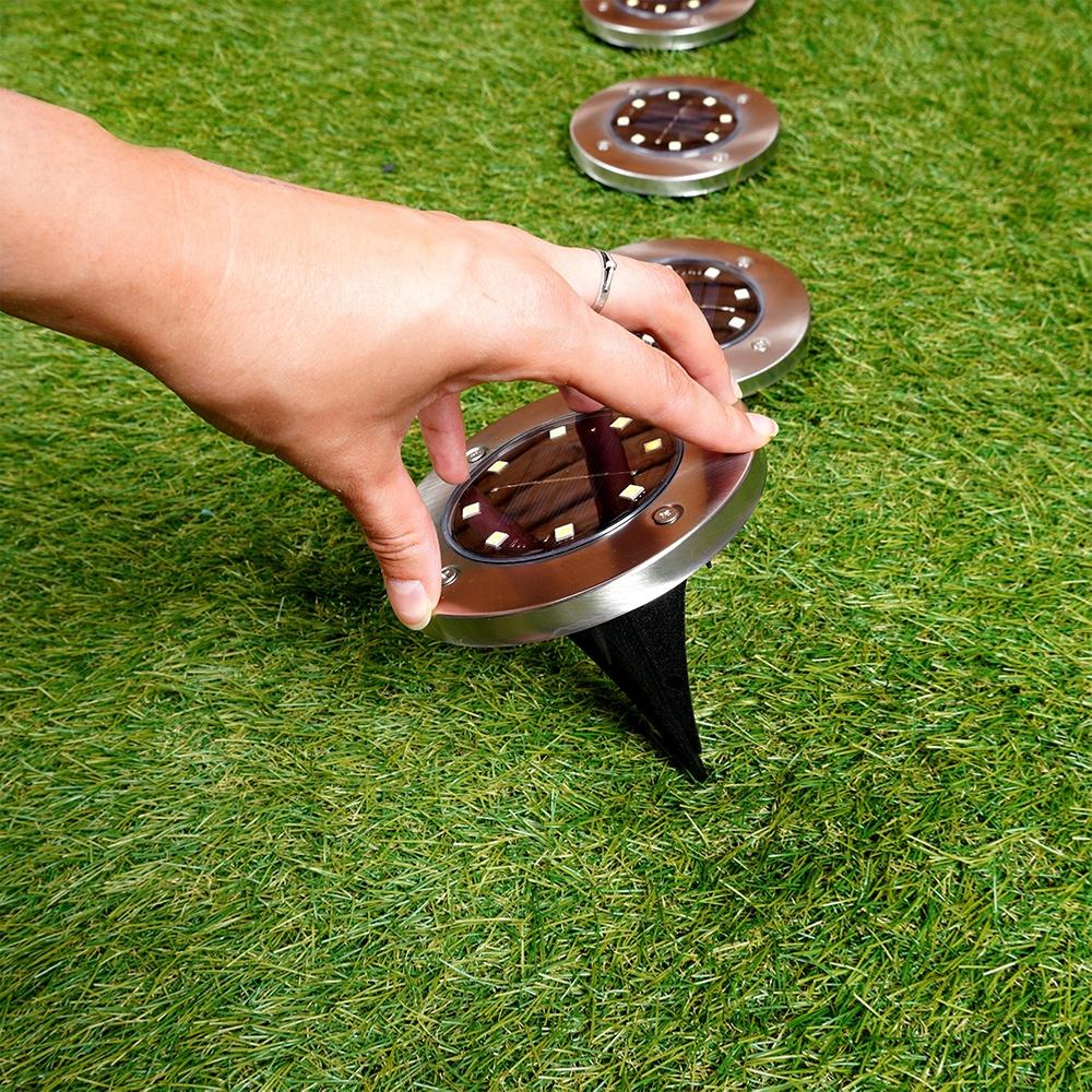 12x Solar Garden Lamp Ground Lamps LED Disc with Sensor