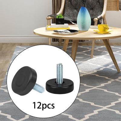 12 Adet 1/4" Dişli Mobilya Ayakları Dengeleyiciler Dengeleme Desteği 200 Pound Aksesuar Dişli