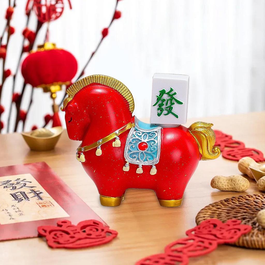 2026 Horse Figurines Chinese New Year Decor Resin Wealth Symbol Sculpture Gifts For Home Women Men Christmas Bedroom Birthday