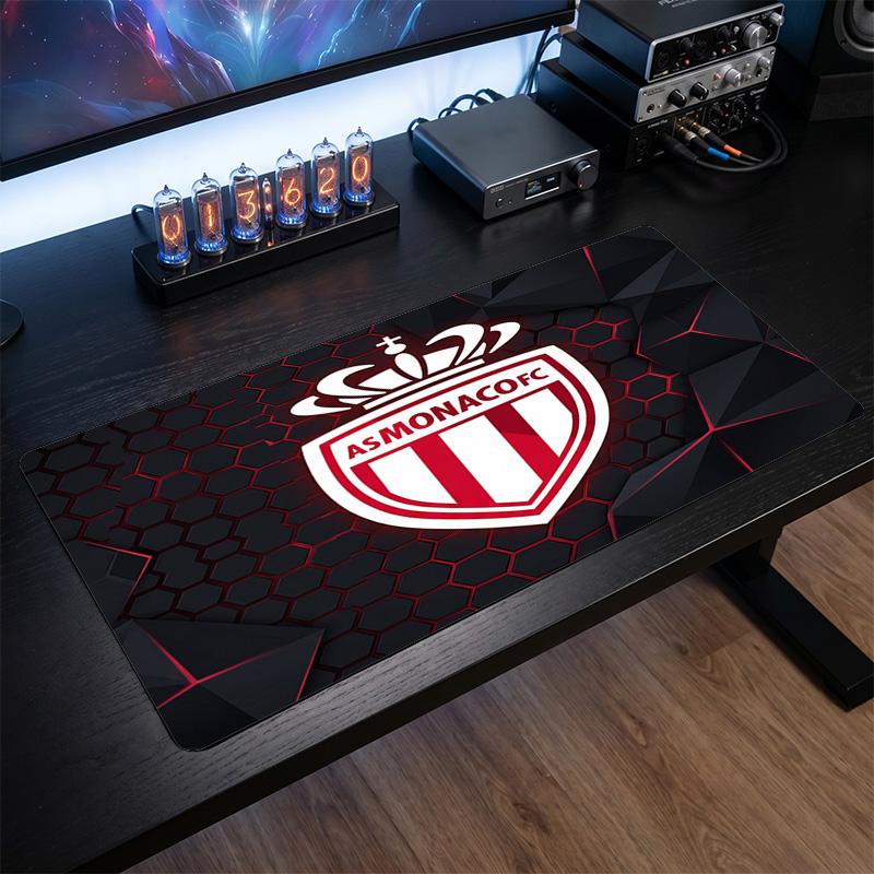 Tappetino Mouse Tema Monaco FC, Design Logo Calcio Tappetino Scrivania Gaming XXL Antiscivolo per Mouse del Computer