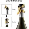 Champagne Stopper, 2pcs Stainless Steel Champagne Bottle Plug Sealer For Cava Prosecco Sparkling Wine Stopper TY