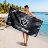 Las Vegas Raiders Customized Name Text Beach Towel, Soft Absorbent Towel Beach Pool Travel Personal Gift