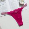 Elegant Rhinestone Lace Velvet Thong - Sexy, Fashionable, and Comfortable Women's Underwear