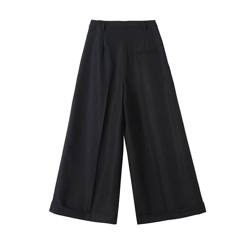 European and American Style, New Women's Clothing, Foreign Style Style, Simple Temperament, Commuter Style, High-end Wide-leg Pants.