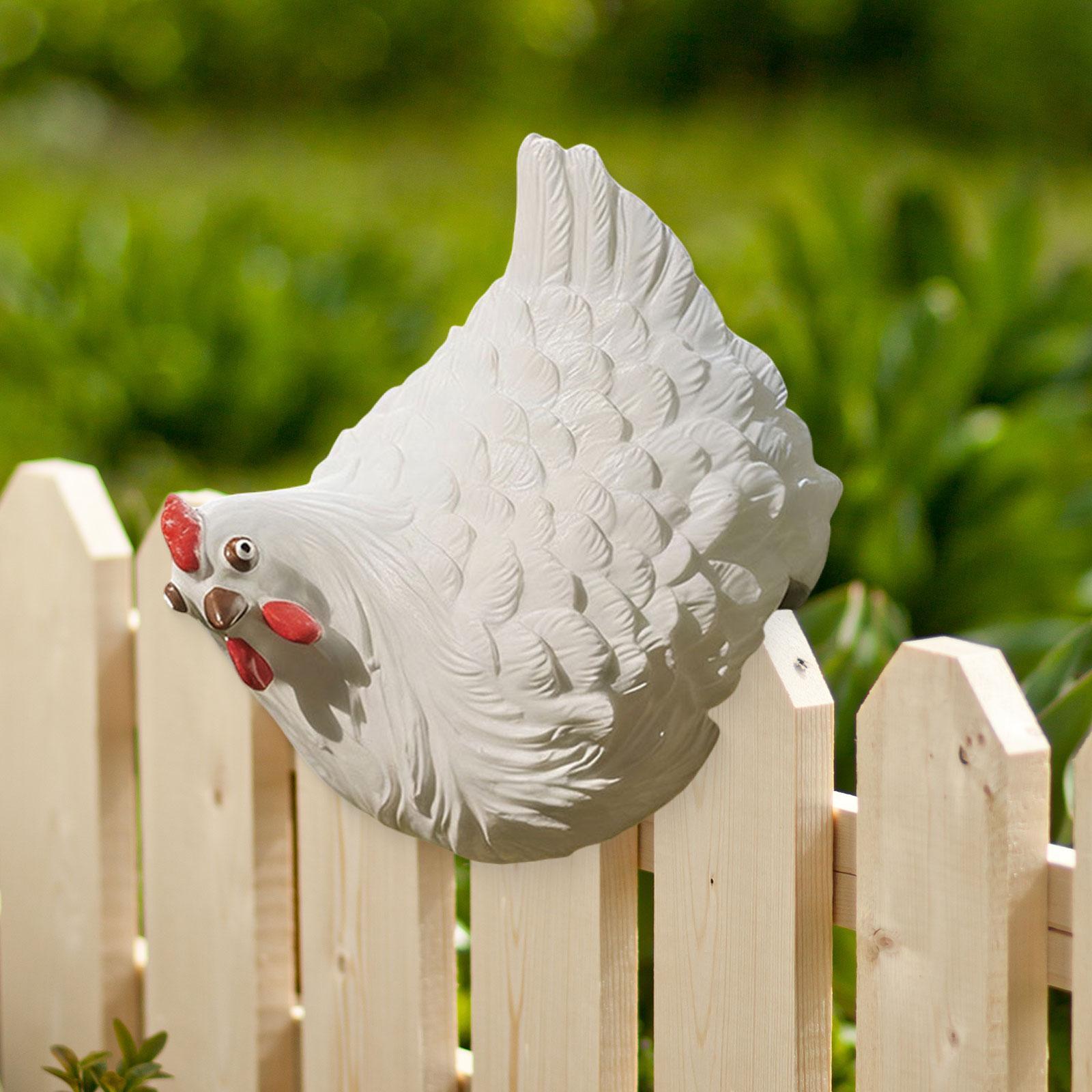 

Miniature Farmhouse Hen Model PVC Decor for Interior Decoration Balcony Sculpture and Vintage House Room Display білий