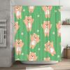 Adorable Cartoon Animal Print Shower Curtain for Bathroom Decor Kids Room Decoration in Green with Bears Design