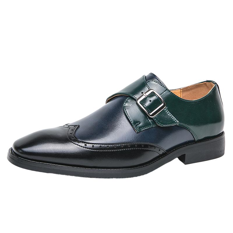 Casual Men's Leather Shoes Fashion Color Blocking Design Style Leisure Outdoor Party Hairstylists and Nightclub Shoes Size 38-48