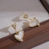 Delicate Heart Shell Studs Earrings Lightweight Comfort Wear Ear Accessories Jewelry For Professional Women
