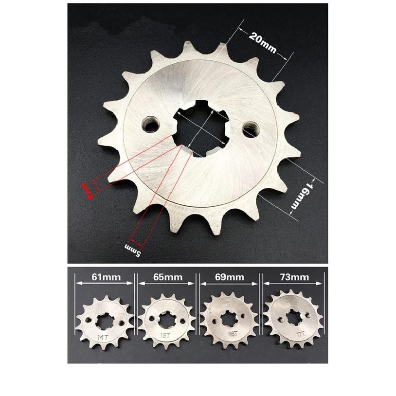 Nickel Alloy Steel 428 15/16/17T Tooth Motorcycle Chain Sprocket for YBR125/150 YX125 SRZ150 JYM150 Dirt Pit Bike ATV