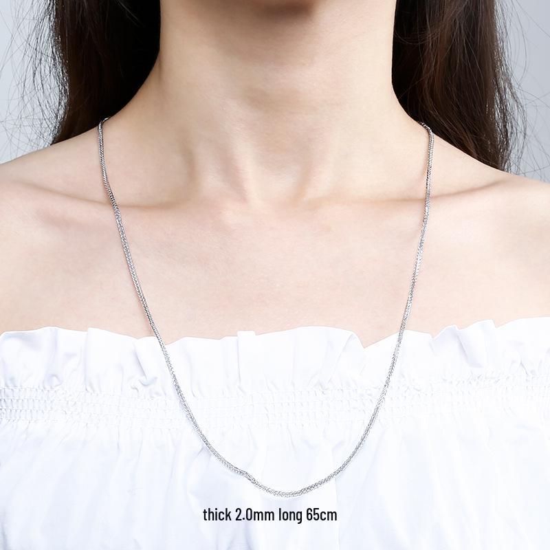 925 Sterling Silver Chopin Necklace Chain for Women & Men - Simple Clavicle Design