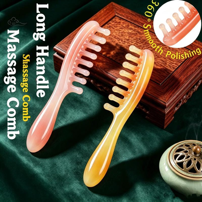 Resin Scalp Massage Comb with Smooth Rounded Teeth Comfortable Grip for Home Daily Wet Dry Hair Care Use