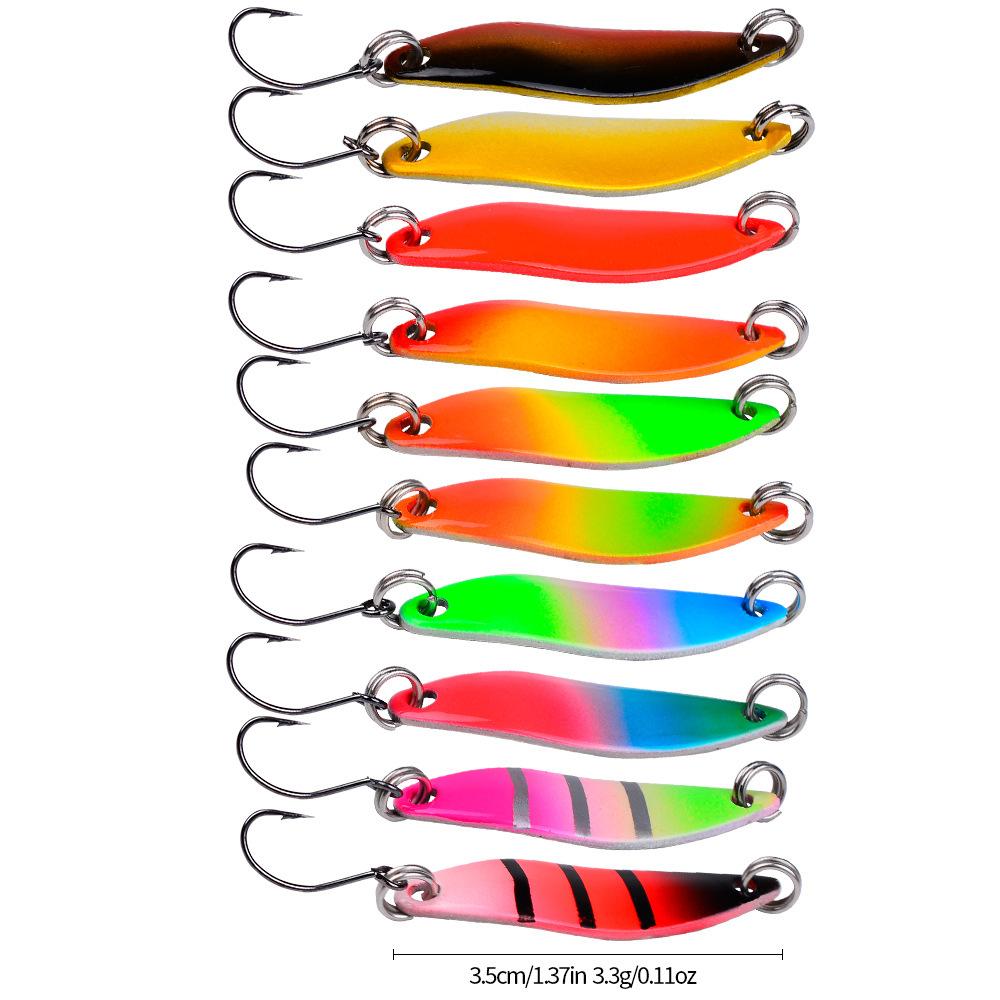 Ma Kou Sequins Long Range Metal Road Subbait Microobject Colorful Melon Seed Sequins White Stripe Crossmouthed Perch Spoon Type Fake Bait