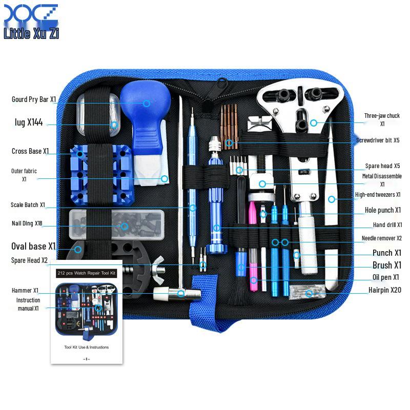 Sada na opravu hodinek: 212dílná sada nářadí pro demontáž a výměnu baterie