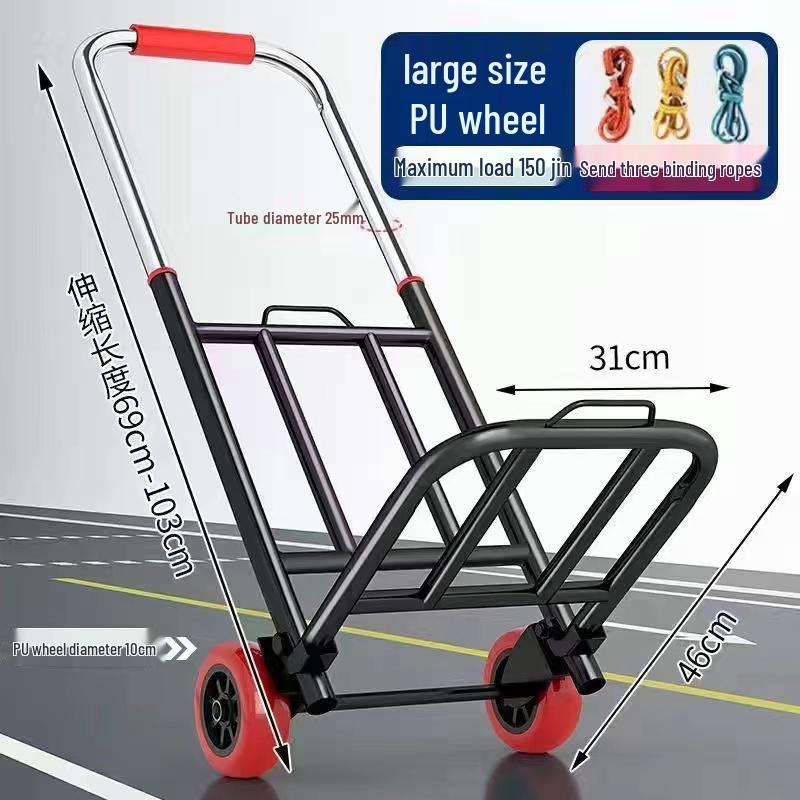 Kompakter faltbarer Einkaufswagen: Leichter tragbarer Handwagen für Umzüge, Einkäufe und den Einsatz auf Marktständen