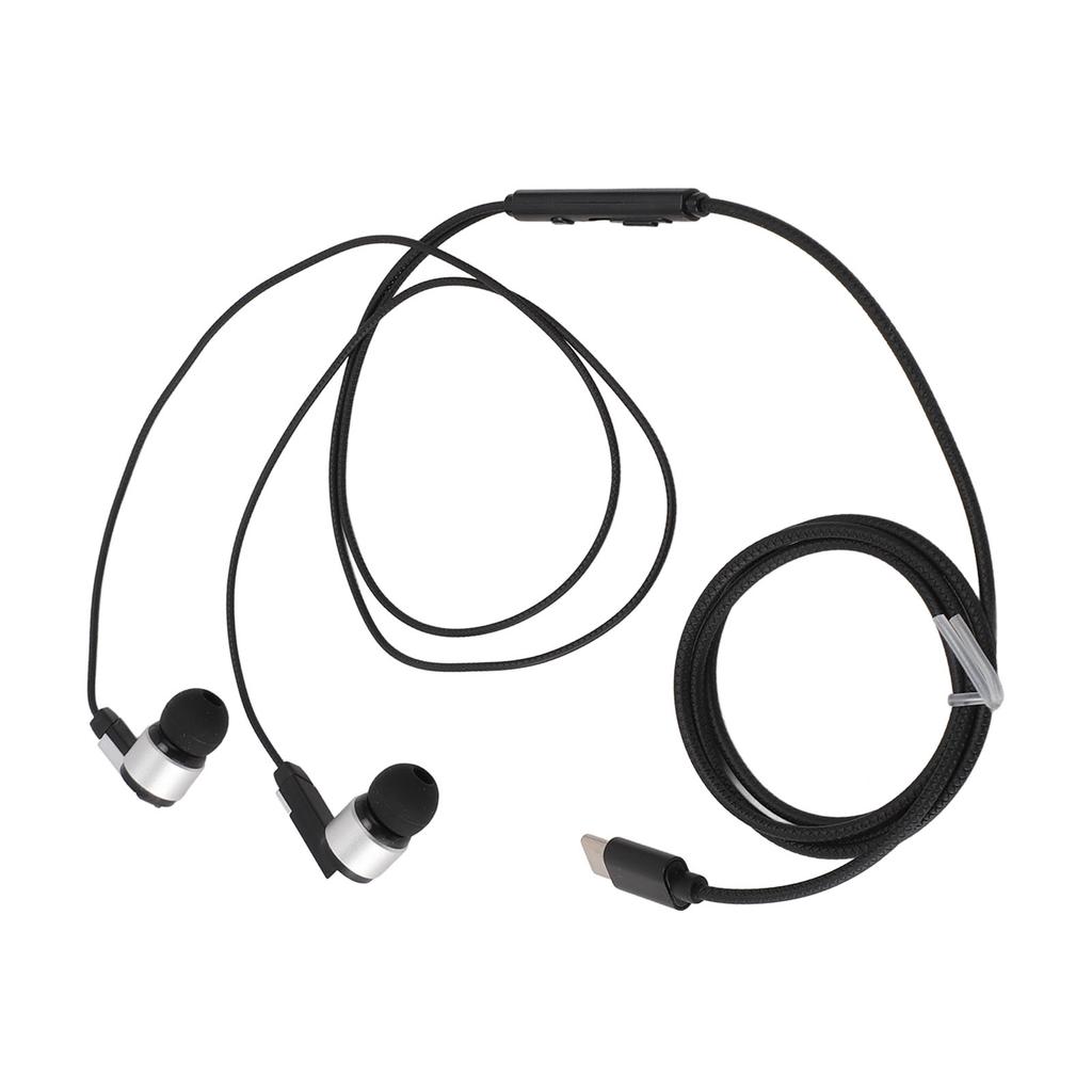 USB C Headphones Earbuds HiFi Stereo Bass Noise Canceling USB Type C Wired Earbuds with Microphone for Smartphone