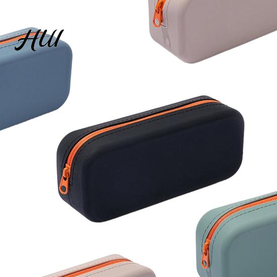 Solid Color Pen Case Silicone Pencil Case, Soft Bag, Makeup Pouch, Cosmetics Storage Pouch Stationery Bag for Students, School Supplies One-piece