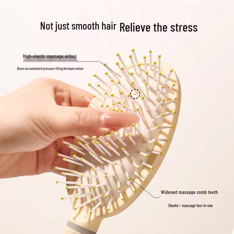 Fluffy Cushion Hair Comb Set - Airbag Straightener & Massage Curling Comb for Women