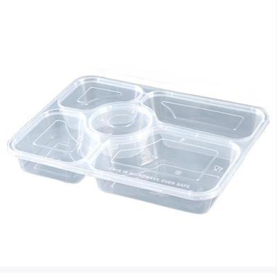 Large Capacity Disposable 5-Compartment Food Containers