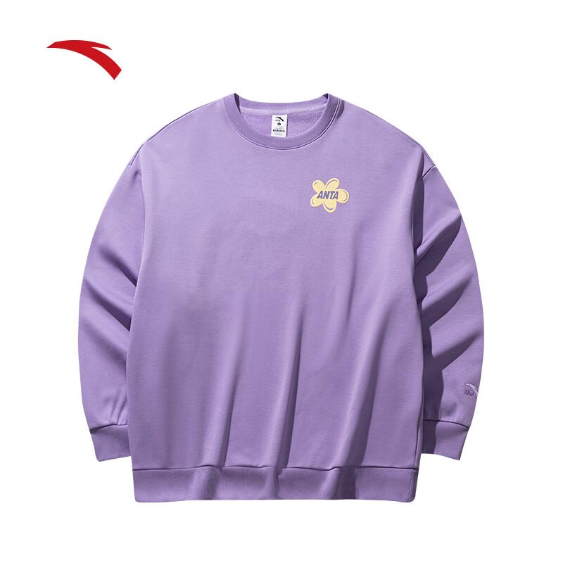 Anta Women s Floral Fleece-Lined Crewneck Sweatshirt S