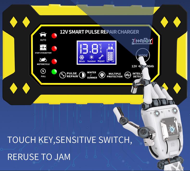 12V 6A Smart Pulse Lead-Acid Battery Charger for Car and Motorcycle