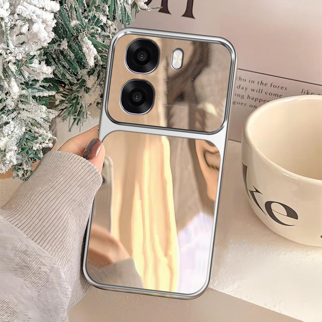 Case for OPPO A6x 4G/5G,A6t Pro,A6 4G5G Trending Big Window Cover Mirror Phone Casing