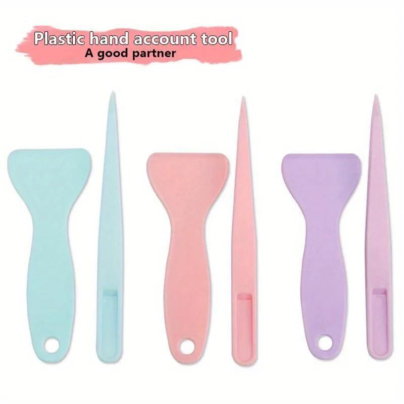 Two-piece set of scrapbook stickers plastic tweezers scraper multi-tool Stationery DIY magazine album school supplies