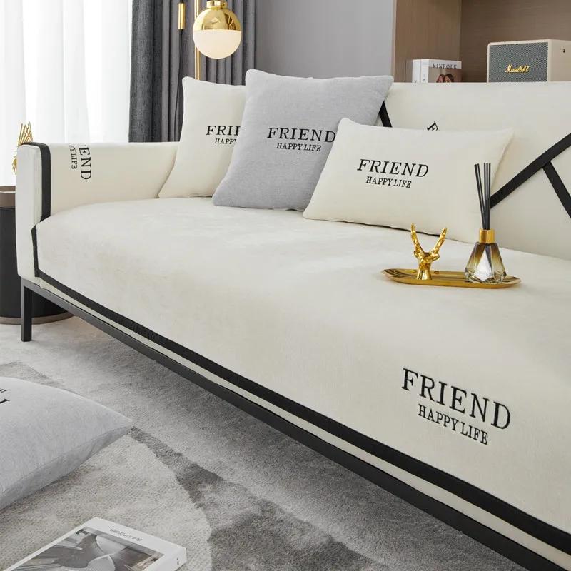 Luxury Chenille Sofa Cushion for Living Room Non-slip Sofas Towel Couch Cover Corner Sofa Towels Seat Pad Home Protection Covers