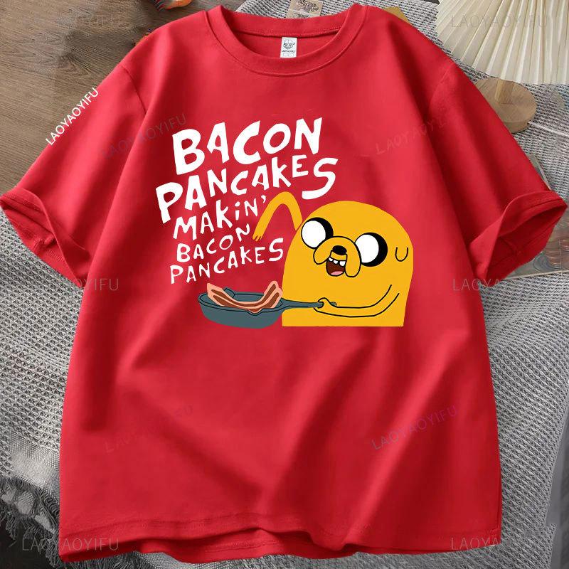 Fashion Hot Sale Kawaii Clothing Adventure Time Anime T Shirt for Men Jake and Finn Bacon Pancake Girl Boy Casual Cotton Tops