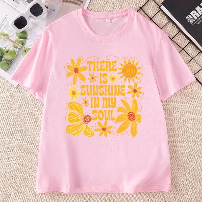 Sunshine in My Soul TShirt Unisextal Health T Shirt Retro Boho Summer Vibes Tshirt Hippie Flower Tee Unisexs Clothing Short Sleeve