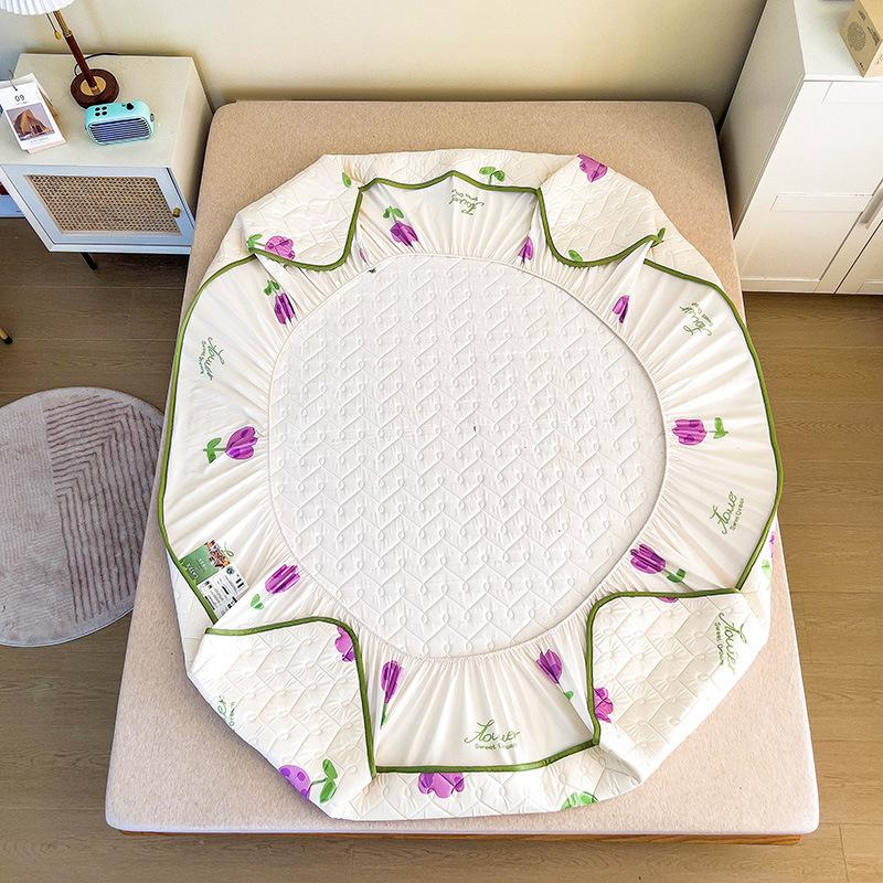 Latex-Schlafmatte für Mutter und Baby, dreiteilige Tagesdecke mit kühler, seidengepolsterter Latex-Matratzenschutzhülle