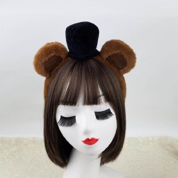 Cartoon Bear Ear Plush Headband Cosplay Costume Hairhoop Birthday Party Hairband Women Face Washing Hairhoop Accessories